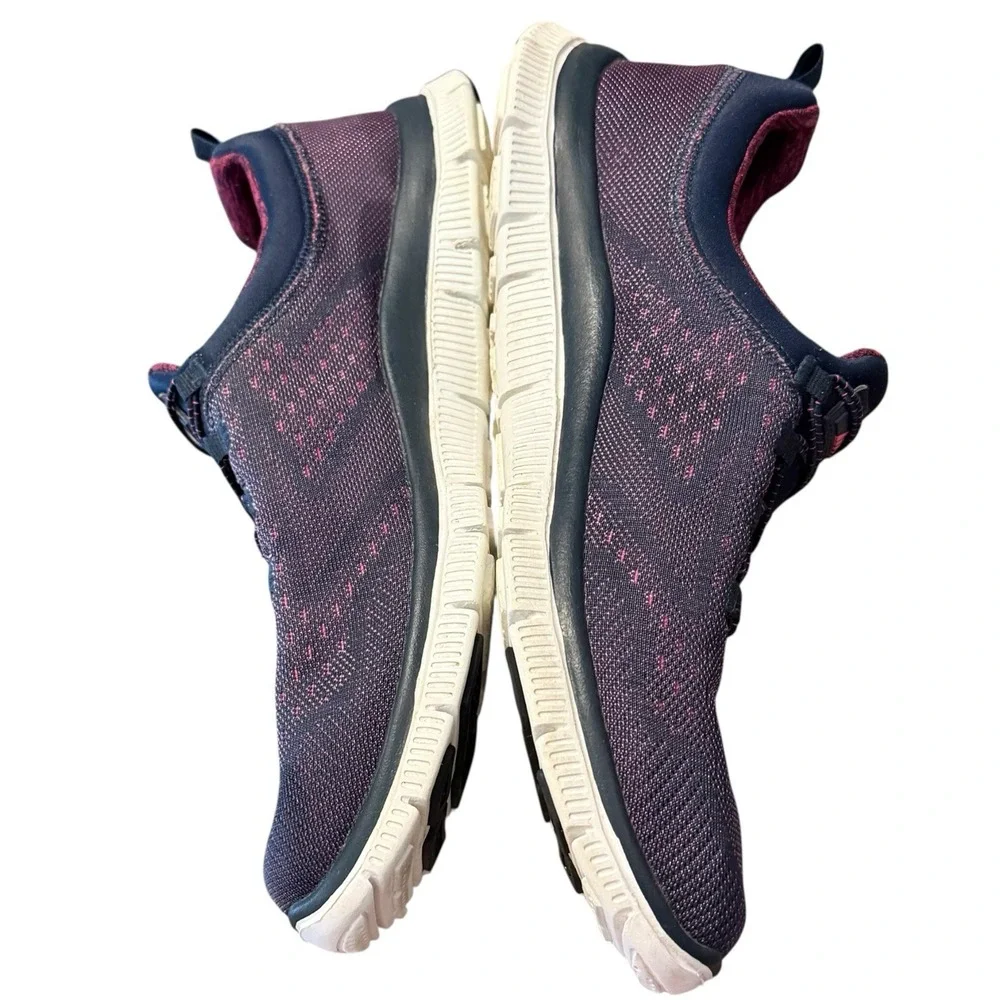 Skechers Flex Appeal 2.0 Navy Pink Slip On Sneakers‎ Memory Foam Women's 10